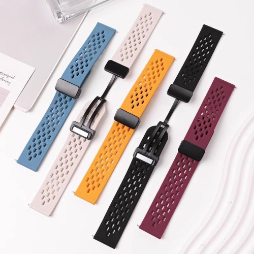 适用华为Watchfit/new手表表带洞洞透气硅胶磁吸扣fit2夏天款智能
