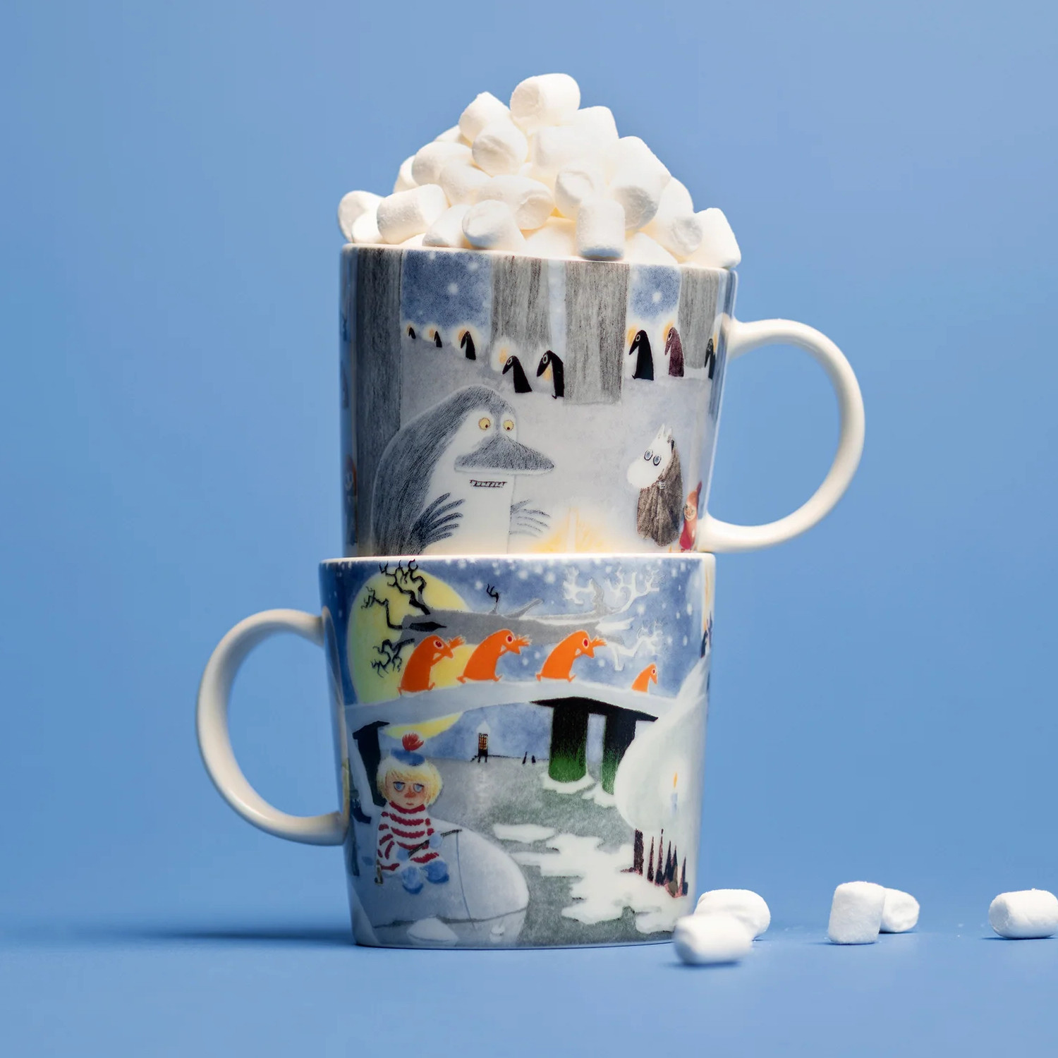 日本代购Arabia Moomin2026年姆明博物馆限定冬夜之光陶瓷马克杯