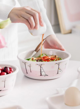 Cola Bebe姆明Moomin竹纤维杯子早餐盘甜品盘碗防摔餐具正版授权