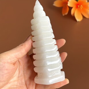 天然白玉文昌塔摆件九层13层祝福书房办公室礼品天然玉石玉雕宝塔