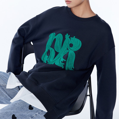 恩派雅正品国内代购卫衣logo刺绣宽松百搭长袖卫衣XWIAC5211AC