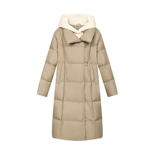 Npaia恩派雅正品国内代购白鹅绒长款连帽假两件羽绒服XWJIAY201