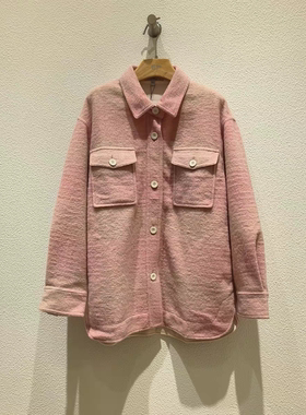 Npaia恩派雅正品国内代购衬衫式羊毛短外套宽松上衣XNJAW2112AF