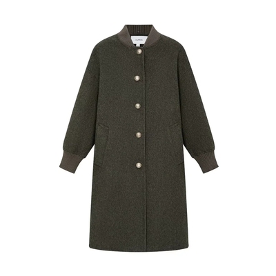 N.PAIA恩派雅正品国内代购中长款小立领毛呢外套大衣XNJIW8310AG