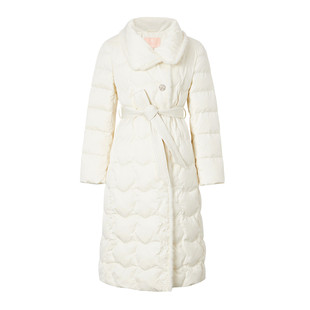 DOUBLOVE贝爱国内代水貂毛边羽绒服中长款含桑蚕丝DPIAAY202AH/AW