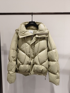 恩派雅正品国内代购绿色连帽绵羊皮羽绒服加厚大衣XNHILPY01OG
