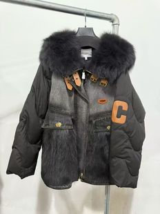 恩派雅正品国内代购两面穿狐狸毛皮羽绒服大衣外套XNIIFN102AH