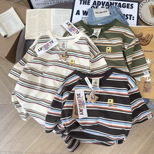 xcstarry纸袋家条纹短袖T恤女夏