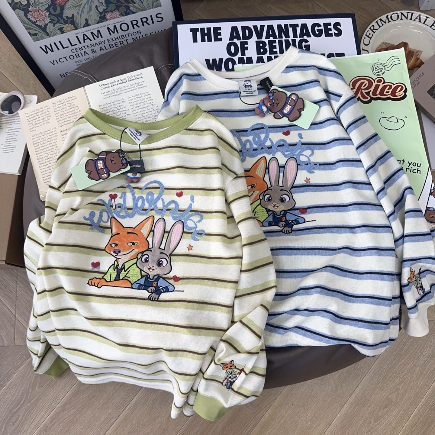 Foreverrice纸袋家390g纯棉重工刺绣条纹针织长袖T恤内搭早春新款,女装/女士精品,T恤,淘宝优惠券,粉丝福利购,淘宝优惠卷