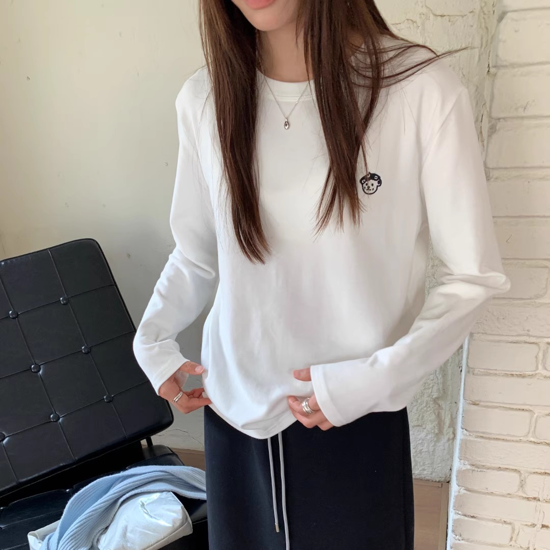 韩版秋冬磨毛棉长袖T恤女秋冬韩