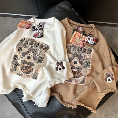 秋冬韩版毛圈卫衣女卷边设计韩版