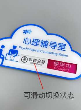 亚克力门牌心理咨询室可切换
