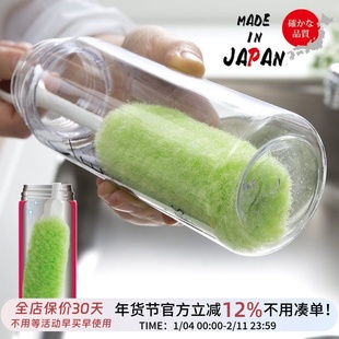 日本进口长柄洗杯刷清洁刷杯子刷软毛海绵清洁刷长把小瓶口细刷瓶