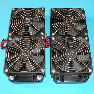 12扁管双120风扇240散热水排PL2120A宝塔水嘴铝排内螺纹口液冷排