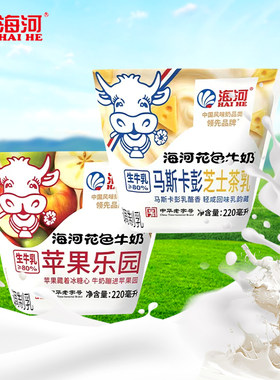 天津海河马斯卡彭芝士茶乳苹果乐园调制乳风味220ml海河花色牛奶