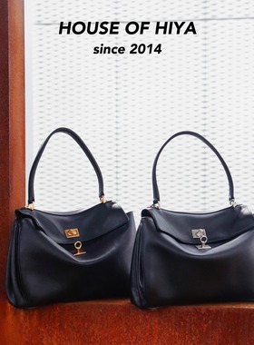 HOUSE OF HIYA高定版女包真皮牛皮单肩斜挎手提大中小号SS黑金
