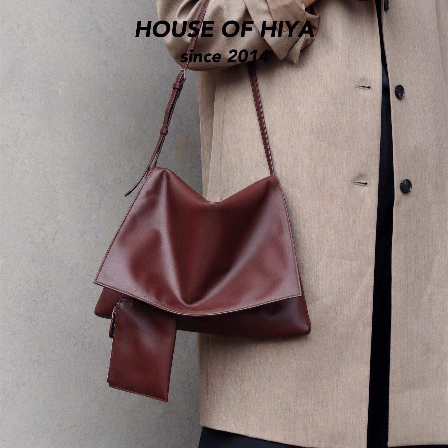 HOUSE OF HIYA新款极简风小众头层羊皮单肩包nan单肩腋下包,箱包皮具/热销女包/男包,通用款女包,淘宝优惠券,粉丝福利购,淘宝优惠卷