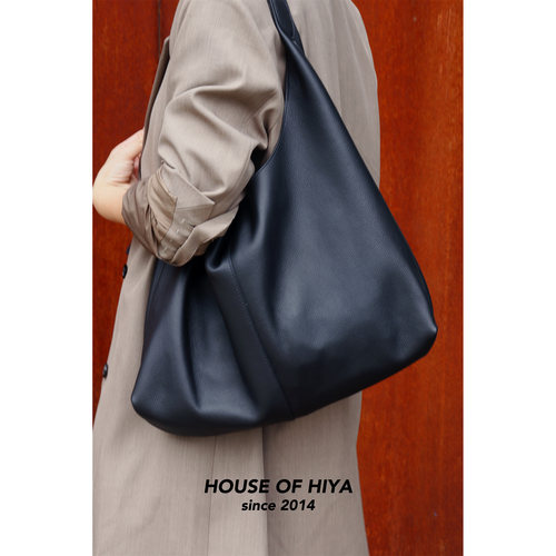 HOUSE OF HIYA新款小众极简风单肩托特包大容量磨砂头层牛皮大包