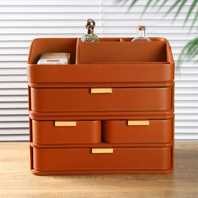 【桌面收纳爆款】欧式轻奢抽屉式玄关收纳储物盒家用杂物整理防尘
