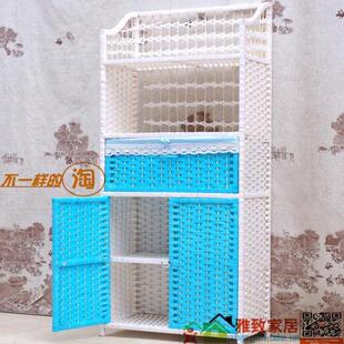 包邮草编鞋柜收纳柜简易储物柜床头柜大容量宝宝玩具柜书柜书橱