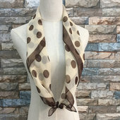 乔其纱方巾波点长85 85cm正方形圆点围巾柔软轻薄护颈椎围脖纱巾