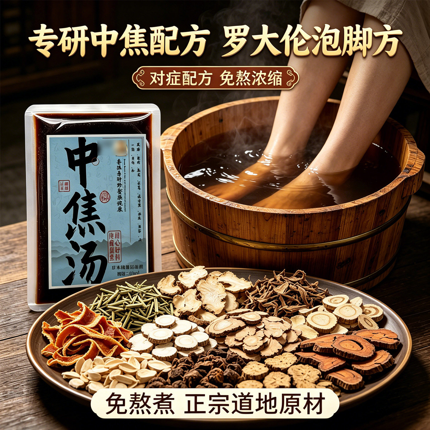 罗大伦推荐中焦不通泡脚包解郁汤湿气三脾胃祛热驱寒洗免煮足浴液