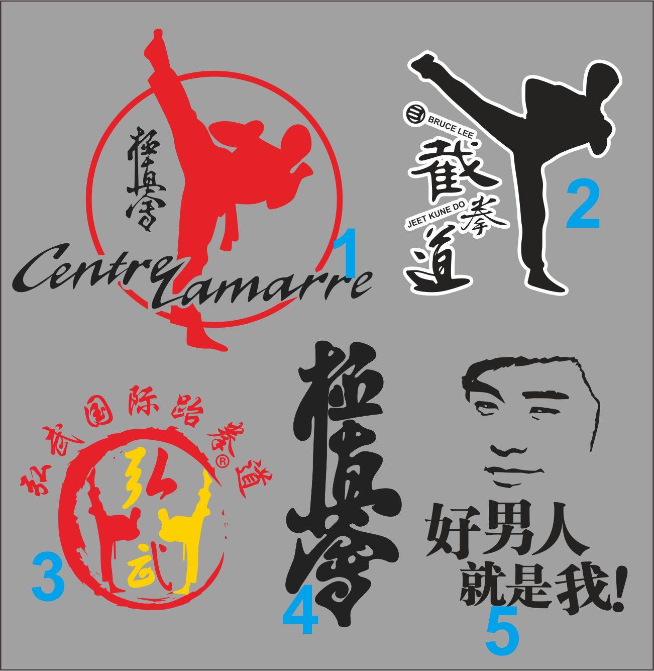 武术 空手道 极真会反光汽车贴纸 个性车贴 划痕截拳道跆拳道广告