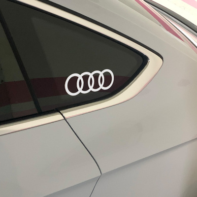 适用于奥迪A3A4LA6Q2Q3L改装车窗后小三角窗装饰标志侧窗车身贴纸