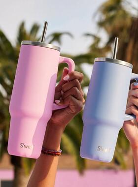 swell大容量保温杯不锈钢便携吸管杯车载水杯高颜值随行咖啡杯