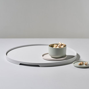 丹麦zone北欧金属圆托盘浴室台面收纳置物盘高档轻奢杂物收纳架