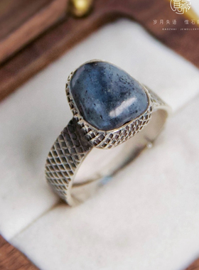 「和田玉戒指」925纯银手工镶嵌 水墨丹青超美经典包边精致厚实