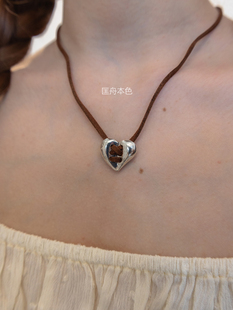 蜡绳爱心绑带锁骨项链 vintage尼泊尔 匡舟本色 嬉皮士复古民族风