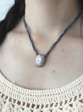 匡舟本色 复古民族风vintage 海岛少女贝壳吊坠手作编织绳 项链