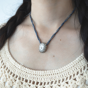 贝壳吊坠手作编织绳 那瓦霍 项链 复古民族风vintage 匡舟本色