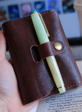 真皮复古经典迷你a7m5可拆卸活页笔记本三折A8口袋随身旅行手账本