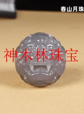 和田玉烟紫色散珠单珠金刚菩提链招财隔珠文玩手串貔貅单圆珠手链