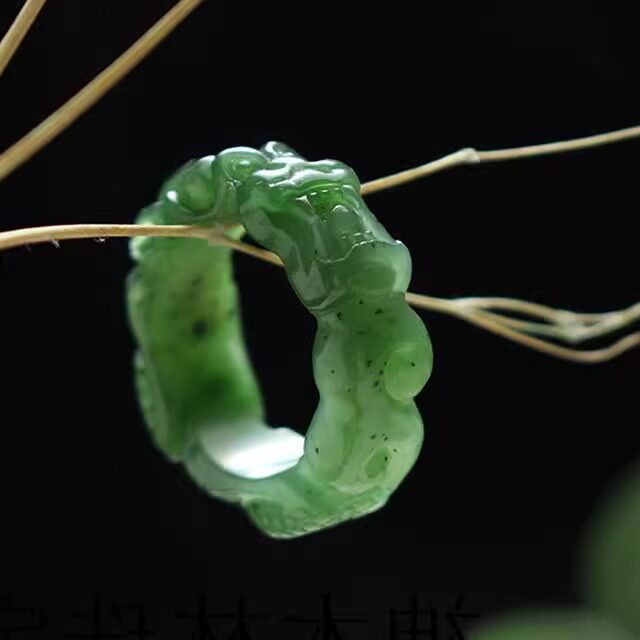 和田玉白玉貔貅戒指可定制男女扳指手工精雕糖玉烟紫碧玉貔貅指环