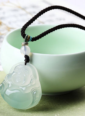 高端玉佛新款玉髓佛公玛瑙吊坠半山半水玉髓玉佛像女款弥勒佛挂件