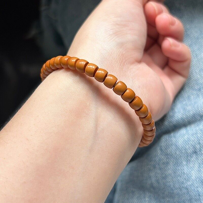 精挑收藏级橄榄核尖直切单圈精工小手串桶珠老型手链念珠盘玩饰品