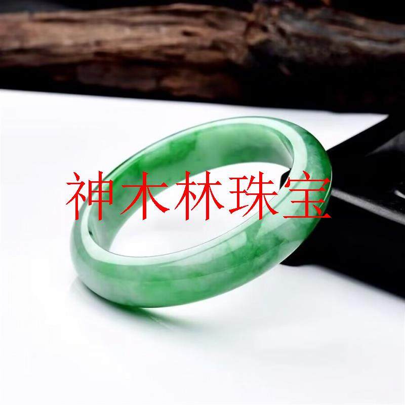 高端缅甸冰种翡翠色手镯晴水阳绿飘花玉镯子高品质浅绿女款玉镯子