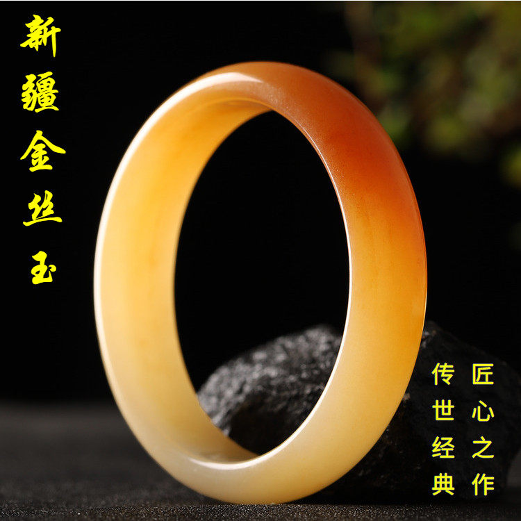 金丝玉手串玉镯叮当镯玉镯子女冰种玉石手镯冰种手镯翠女饰品送礼
