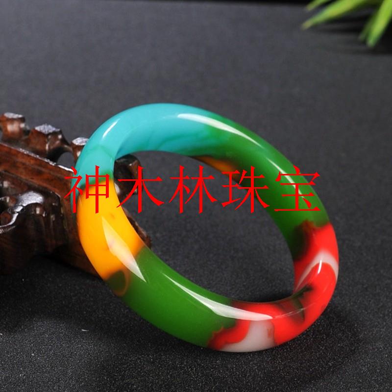 新疆金丝玉彩玉手镯女款