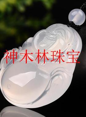 冰透弥勒佛吊坠女款玉石