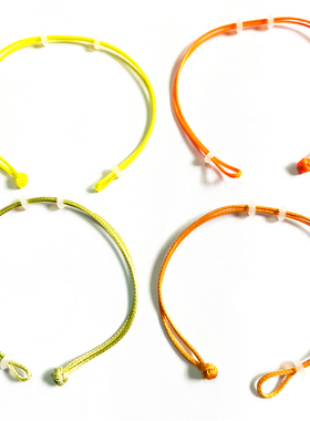 黄绿金黄色蜡皮绳手链穿小孔黄金3D硬金转运珠男女本命年手串手绳