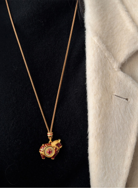 马年新品新中式滴油红色小马项链