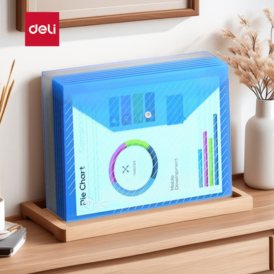 得力5501A4透明按扣文件袋单只