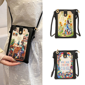 手机包女斜挎2025新款 韩版 可爱印花单肩包小挎包拉链钥匙包零钱袋