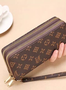 钱包女士长款2025新款欧美时尚双拉链大容量多卡位钱夹妈妈手拿包