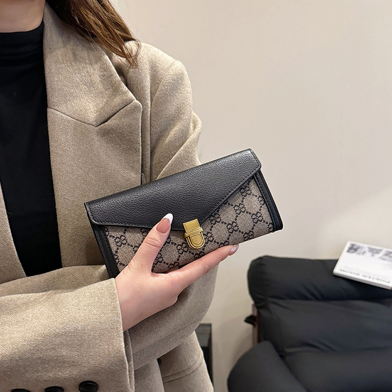 钱包女欧美时尚印花多功能手拿包