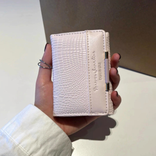 可爱学生多卡位折叠卡包钱夹 小众时尚 高颜值鳄鱼纹钱包女短款 韩版